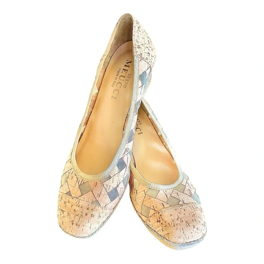 Sesto Meucci Mabyn Cork Espadrilles Wedge Shoes
